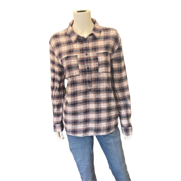 BLL Plaid Flannel Button Down Shirt w/ Pockets Size M - Picture 2 of 5